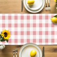thumbnail image 4 of Pink Plaid Table Runner, Pink Gradient Kitchen Table Runners Dress Scarves for Table Decorations Party/Restaurant/Indoor Outdoor Use, 13x36in, 4 of 9