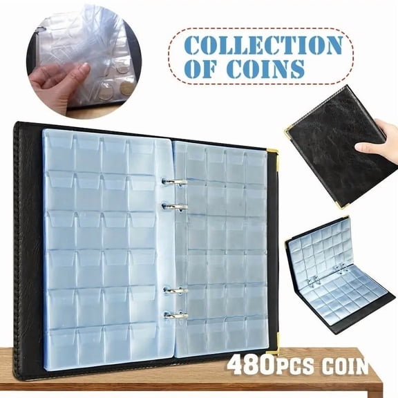 480 Pockets Coin Collecting Album Book – Coin Holder Organizer for US Coins, Storage for Collectors
