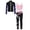 Pink, variant on Kids Girls Ice Skating Suit Stripe Zipper Jacket Vest with Patchwork Pants Set Yoga Workout Hot Pink 12
