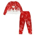 thumbnail image 3 of DISNIMO Snowman Snowflake Print Women Pajamas Set 2 Piece Lounge Set Casual Long Pjs Set with Pocket Long Sleeve Nightwear Sleepwear with Long Pants Crew Neck Loungewear, S, 3 of 7