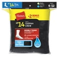 Hanes Men's Double Tough Crew Socks, 12 + 2 Bonus Pack