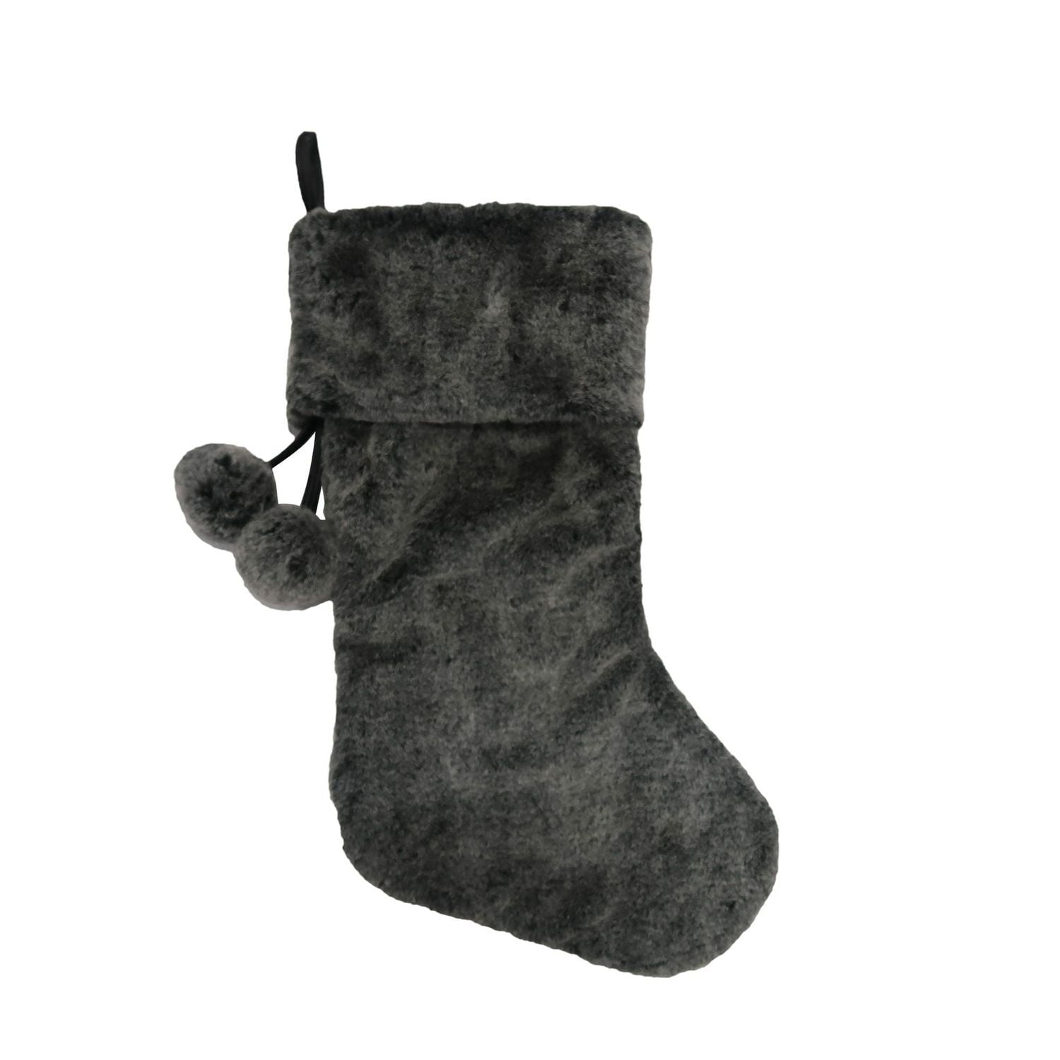 Holiday Time WT 21 inch Grey Fur Stocking