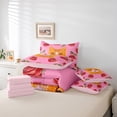 thumbnail image 6 of Feelyou Kawaii Cat Kitten Twin Bedding Sets 7-Piece for Kids, Rose Flower Floral Bedding Comforter Set, Pink Cartoon Animal Theme Reversible Sheet Sets, Super Cozy Room Decor, 6 of 8