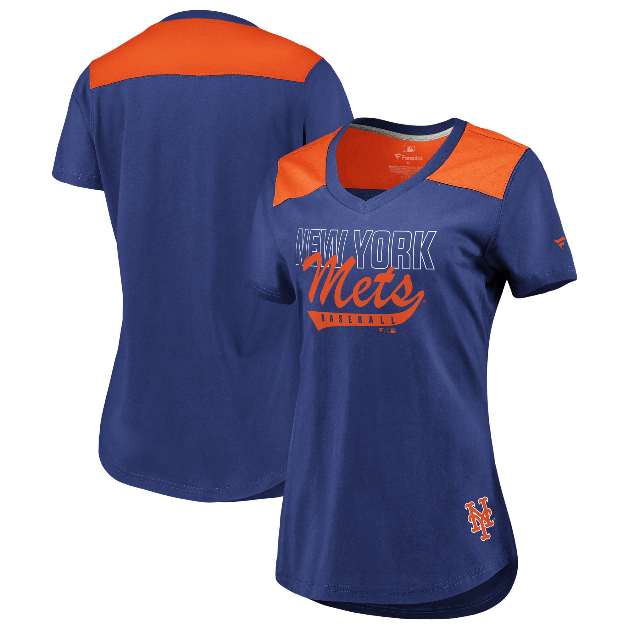 New York Mets Fanatics Branded Women's Iconic V-Neck T-Shirt - Royal ...