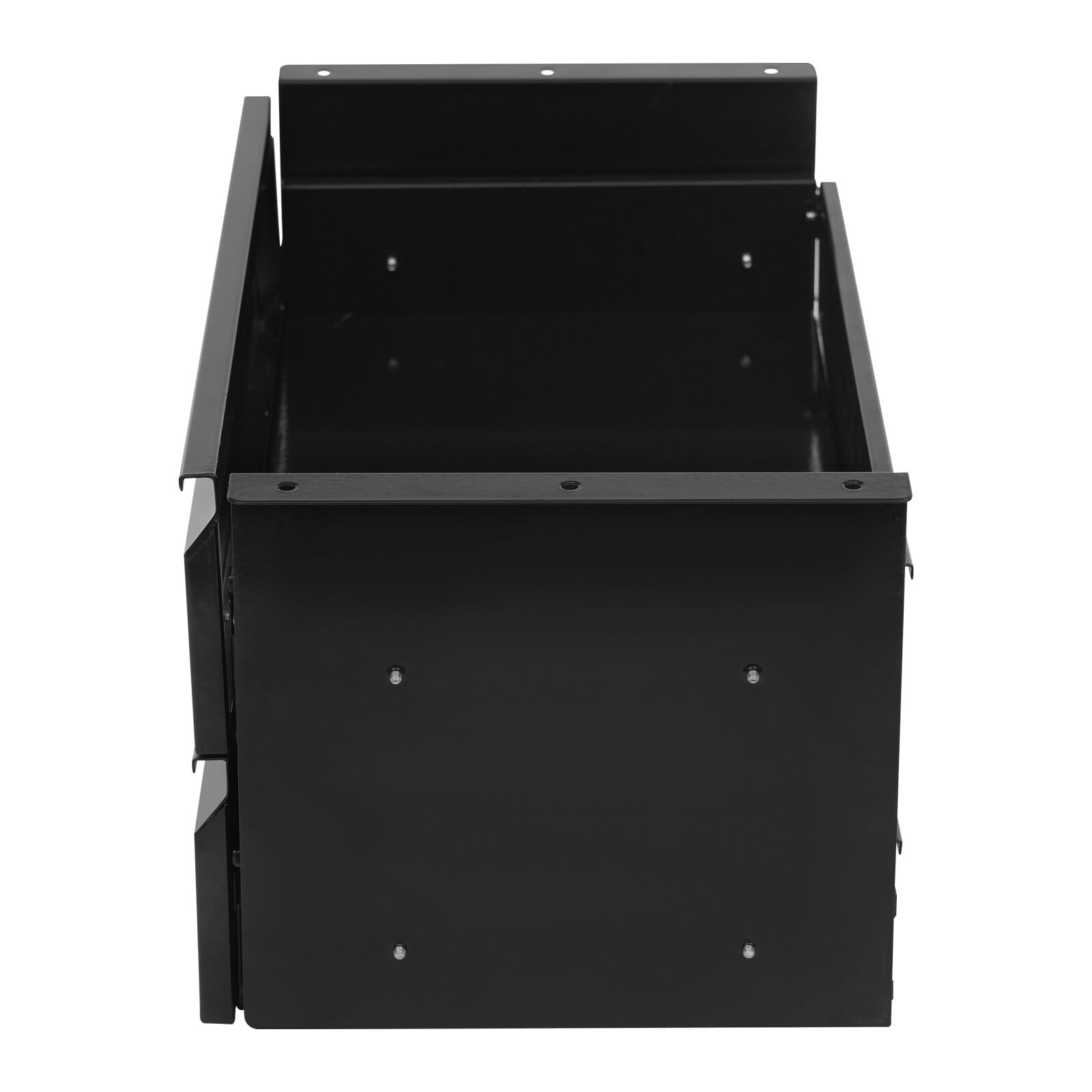 2-Tier Under Desk Sliding Drawer Organizer, Black Steel Pull-Out Storage Tray for Office Study, 6.6LB Capacity