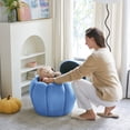 thumbnail image 5 of YINIX Pouf Ottoman with Storage, Velvet Fabric Pouf for Living Room, Bedroom, Blue, 5 of 7