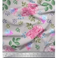 thumbnail image 1 of Soimoi Cotton Poplin Fabric Berries,Leaves & Pink Flower Print Sewing Fabric Yard 56 Inch Wide, 1 of 1