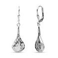 thumbnail image 5 of LeCalla 925 Sterling Silver Diamond-Cut Celtic Knot Sea Life Tear-Drop Dangle Lever Back Earrings for Women and Teen 26MM, 5 of 10