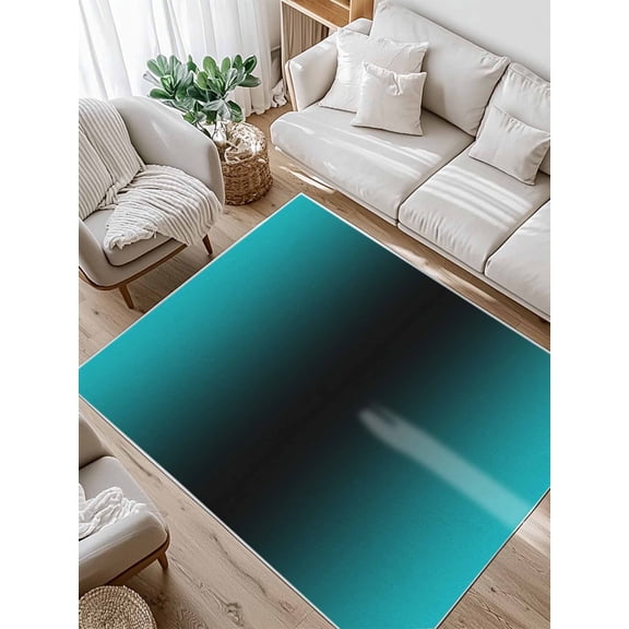 Turquoise and Area Rug for Bedroom 3x5 Ft Black Gradient Super Soft fuzzy Throw Rug Non-Slip Fluffy Plush Indoor Floor Carpet for Living Room Nursery Home Decor