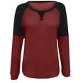 thumbnail image 3 of Mode T-Shirt d'Été pour Femmes Manches Longues Patchwork Décontracté Blouse, 3 of 5