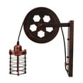 2024 Vintage Industrial Lift Pulley Style E27 Wall Light for Coffee