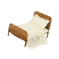 thumbnail image 4 of Muebles de casa de muñecas a escala 1/12, cama, muebles en miniatura, juguete de simulación para decorar. Encaje blanco crema, 4 of 9