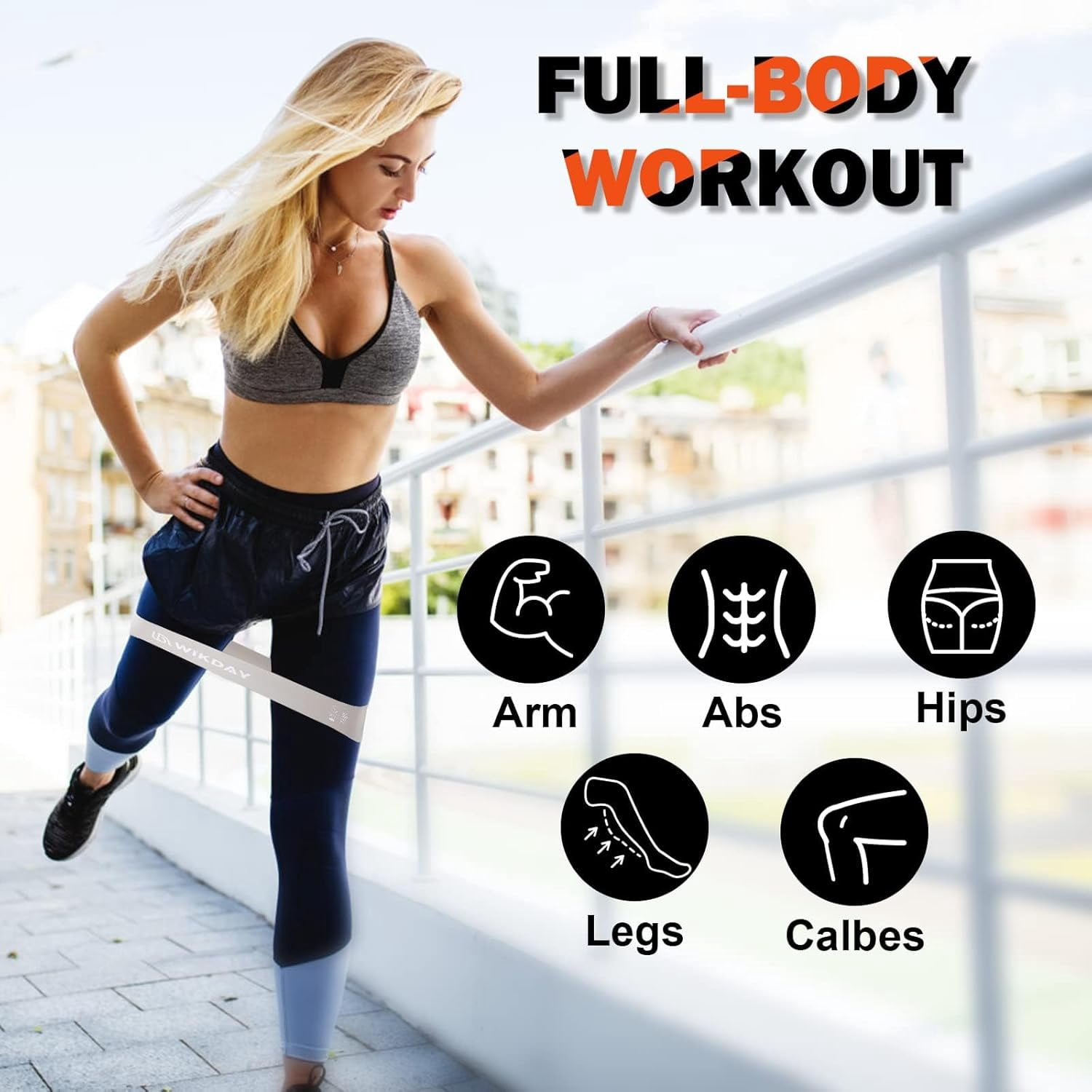 JJEAN-Exercise Resistance Bands with Handles for Working Out Workout Bands Set with Door Anchor for Physical Therapy, Yoga, Pilates
