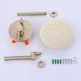 thumbnail image 4 of Pressured-Balanced Ceiling Mounted Round Rainfall Shower Head with Rotatable 180 Degree Tub Spout, Brushed Gold Complete Shower System with Rough-in Valve, 4 of 5