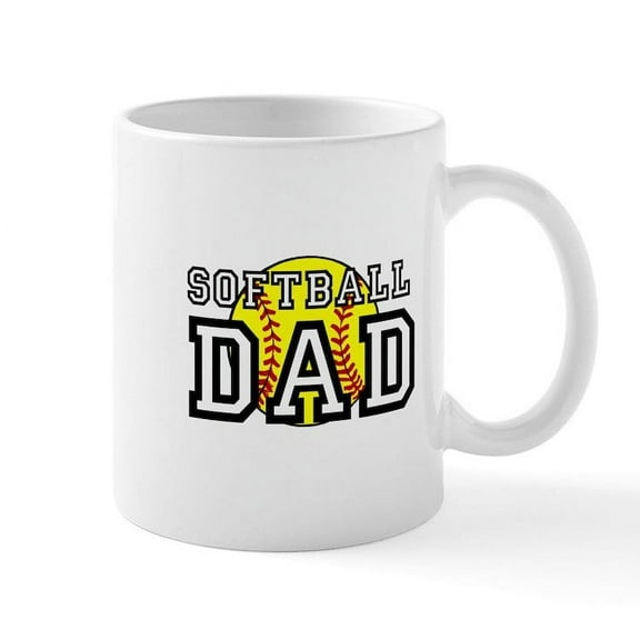 CafePress - Softball Dad Mugs - 11 oz Ceramic Mug - Novelty Coffee Tea Cup