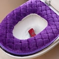 thumbnail image 5 of Cálida alfombrilla con cremallera para el asiento del inodoro, cojín, funda suave para el inodoro, violeta, 5 of 5