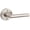 Silver, variant on Baldwin Reserve HDTUBRCRR150 Half Dummy Handleset Right Hand Tube Lever and Contemporary Round Rose Satin Nickel Finish