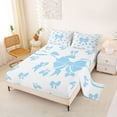 thumbnail image 2 of Erosebridal Cartoon Ribbon Queen Sheet Sets for Kid, Butterfly Knot Bed Set, White Blue, 4-Piece, 2 of 5