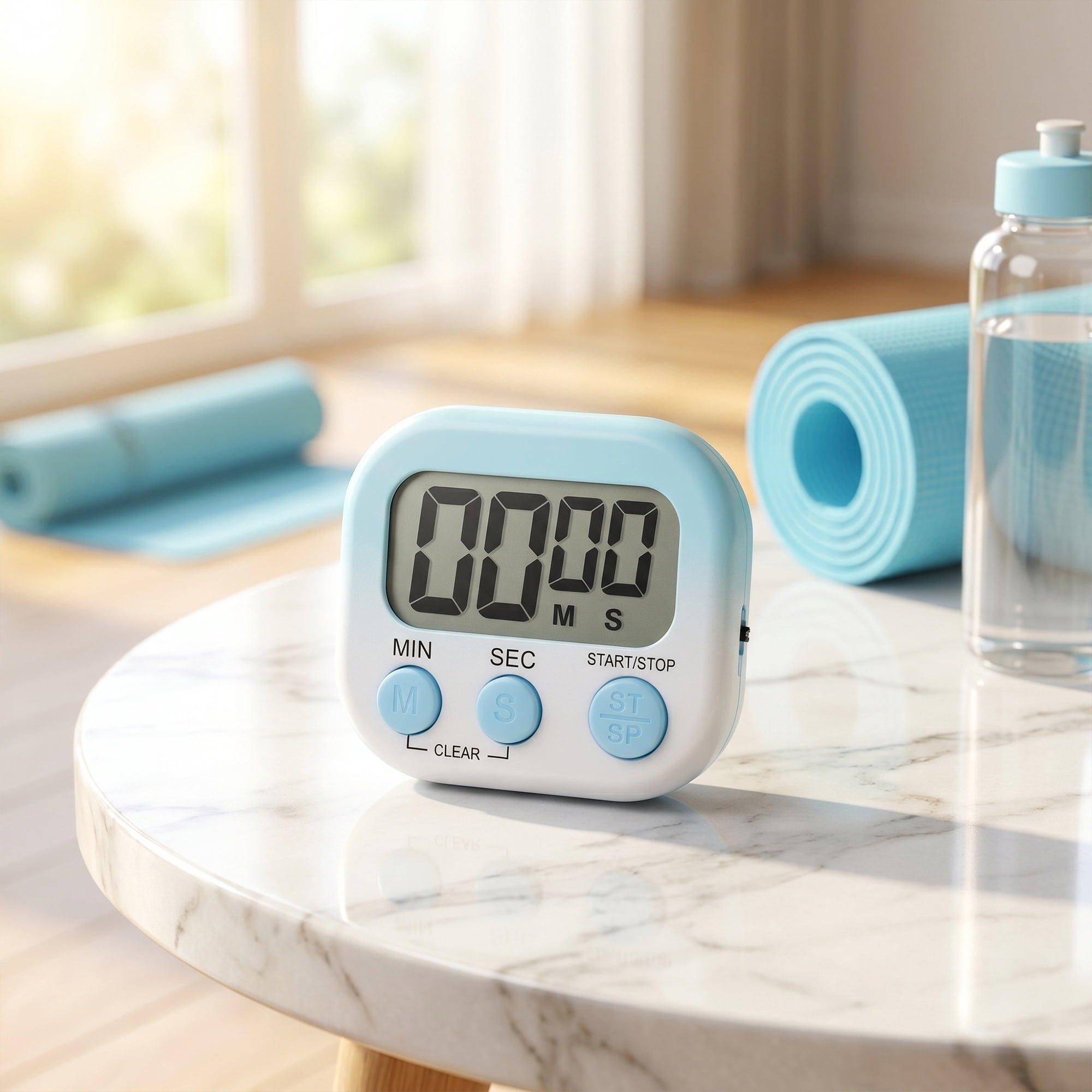 Unique Bargains Kitchen Timer with Loud Alarm and Magnetic Backing for Study Blue-white