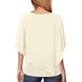 thumbnail image 4 of GigrtiJin Women's Lightweight Flowy Shirt Double-Layered Printed Chiffon Blouse Casual Loose Solid Color Tops, 4 of 6