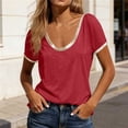 thumbnail image 2 of Aboser Short Sleeve Shirts for Women Y2K Tops Trendy Scoop Neck Basic Tees Slim Fitted Casual Tshirts Summer Going Out Top 2026, 2 of 8