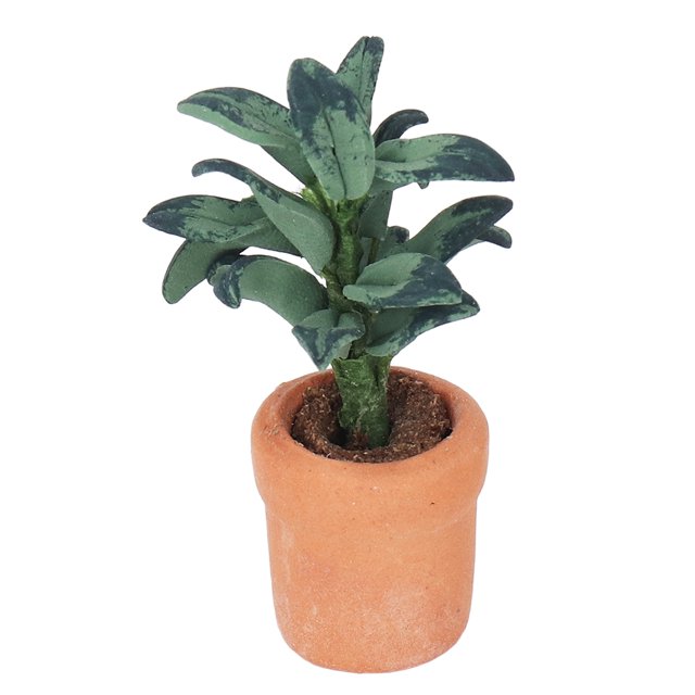 Casa de muñecas a escala 1/12, pequeña planta en maceta, adorno Artificial en miniatura, modelo de planta en maceta