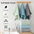 thumbnail image 2 of Covina Home 4-Pack Light Green Bath Towel Set, Oversized Ultra Soft Microfiber Bathroom Towel Set Adult Luxury Lightweight Cozy Collection, 2 of 8
