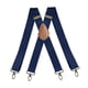 thumbnail image 5 of Tirantes para hombre unisex con correas elásticas para pantalón, 4 clips con forma de 3,5 cm de ancho Azul marino, 5 of 9