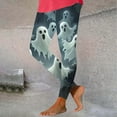 thumbnail image 2 of Fartey Plus Size Halloween Leggings for Women Funny Ghost Print Yoga Pants Tummy Control High Waisted Hip Lifting Pants Soft Stretchy Workout Tights Multicolor S, 2 of 5