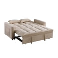 thumbnail image 5 of Devion Furniture Modern Velvet Sleeper Sofa with Cup Holder in Beige, 5 of 20