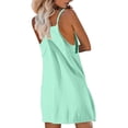 thumbnail image 5 of Women's Soft Fabric Suspender Jumpsuit Shorts, Mid Rise Tummy Smoothing with Adjustable Straps, Lightweight Relaxed Fit for Casual Outings, Weekend Errands, or Summer | CSEONE,Sky Blue L, 5 of 8
