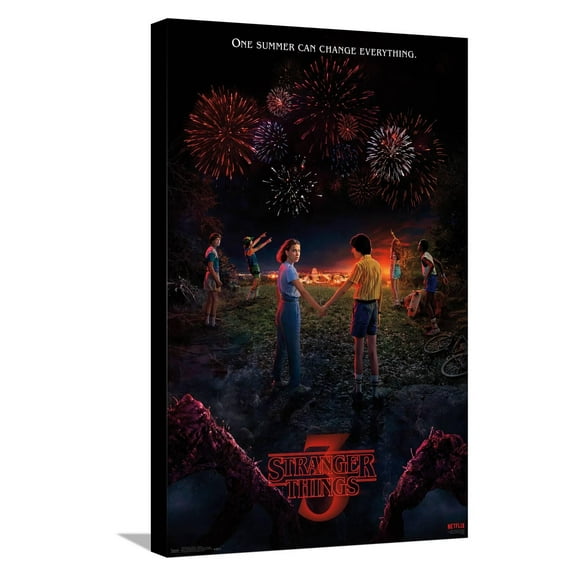 Netflix Stranger Things: Season 3 - Key Art Canvas Wall Poster, 14.725" x 22.375"
