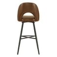 thumbnail image 5 of Weston Home Krista 29" Metal Swivel Mid-Back Bar Stools, Set of 2, Brown, 5 of 9