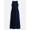 thumbnail image 5 of Time and Tru Women’s Sleeveless Henley Midi Dress, Sizes XS-XXXL, 5 of 5