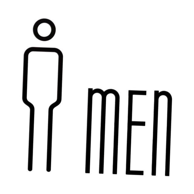 Letrero de baño, placa para colgar en la pared, calcomanía acrílica para baño, letrero de baño para Bar, puerta de negocios o decoración de pared, caf Hombres Negro
