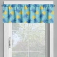 thumbnail image 2 of Ambesonne Pineapple Valance Pack of 2, Tasty Tropical Summertime, 54"X12", Azure Blue and Mustard, 2 of 5