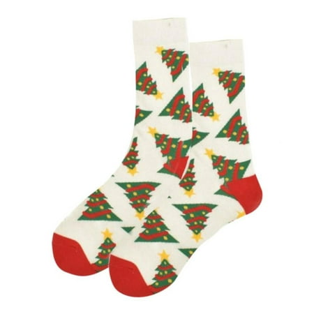 

Deepwonder Christmas Socks Men Women Good Luck Sock Fashion Old Man Snowman Elk Socks One Size