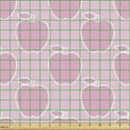 thumbnail image 2 of Fruits Fabric by the Yard, Monochrome Drawings of Themed Shower Ornaments, Decorative Upholstery Fabric for Sofas and Home Accents, Pale Pink Pale Pink by Ambesonne, 2 of 5