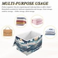thumbnail image 6 of Yayeee Collapsible Cube Storage Bin with Lid Fabric Closet Decorative Basket with Handles, Rolling Waves, 6 of 7