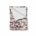 thumbnail image 2 of Modern Soft Flannel Fleece Throw Blanket, Ink Handwritten Popular Country Capitals with Fashion Words Artwork, Cozy Plush for Indoor and Outdoor Use, 50" x 70", Red Black and White, by Ambesonne, 2 of 6