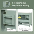 thumbnail image 6 of 30" Bathroom Vanity with Sink, Freestanding Vanity Cabinet with Door & 3 Drawers, Solid Wood Bathroom Cabinet, Space-Saving Design, for Bathroom, Light Green, 6 of 9