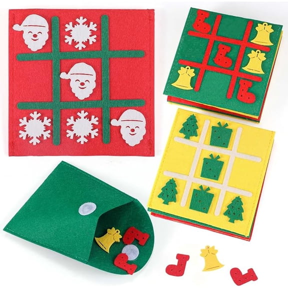 12 Pack Christmas Tic Tac Toe Board Games for Kids