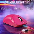 thumbnail image 3 of ATTACK SHARK X8 SE Wireless Gaming Mouse 55g Ultra-Lightweight Wired/BT/2.4GHz Wireless Programmable 25000 DPI Ergonomics Gamer Mice For PC Mac PS4 PS5 Xbox one Switch - Pink With Tape, 3 of 9