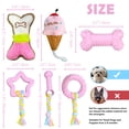 thumbnail image 5 of 2026 New 6 Pack Puppy Teething Toys Small Breed Dog Chew Toys with Rope Cute Plush Squeaky Dog Toys Soft Rubber Puppy Toys Set for Cleaning Teeth Interactive Pet Doggy Bone Toys (Pink), 5 of 7