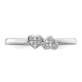 thumbnail image 5 of Sterling Silver Rhodium Plated Diamond Double Heart Stackable Ring QR4669, 5 of 5