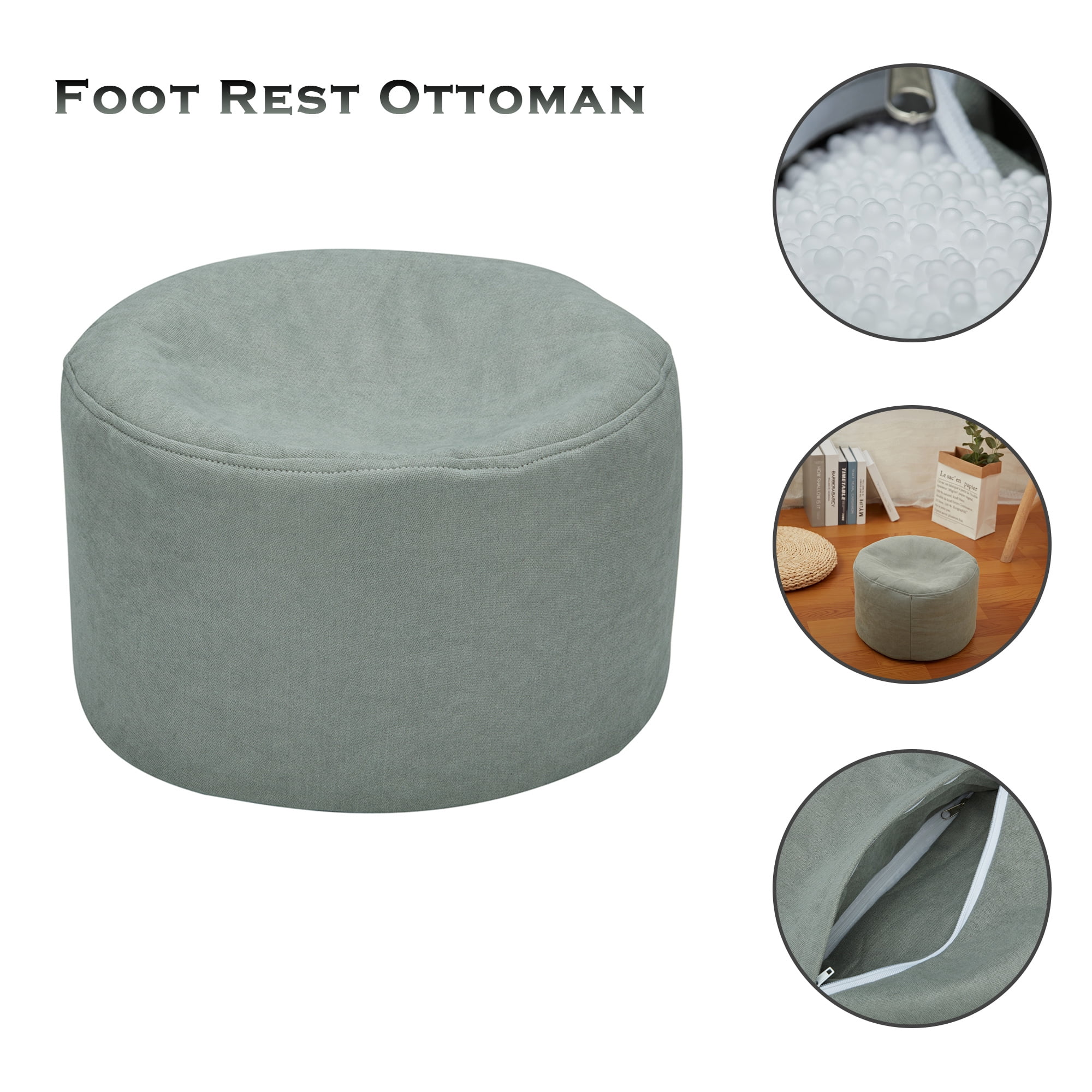 Outdoor Soft Ottoman Or Footstool Bean Bag Ottoman Small Pouf Cover