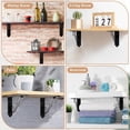 thumbnail image 3 of 6 Pack Decorative Shelf Brackets,5 Inch Wall Mounted Metal Shelving Brackets,Heavy Duty L Shape Shelf Bracket,Metal Corner Brace Right Angle Bracket with Screws(Black), 3 of 7