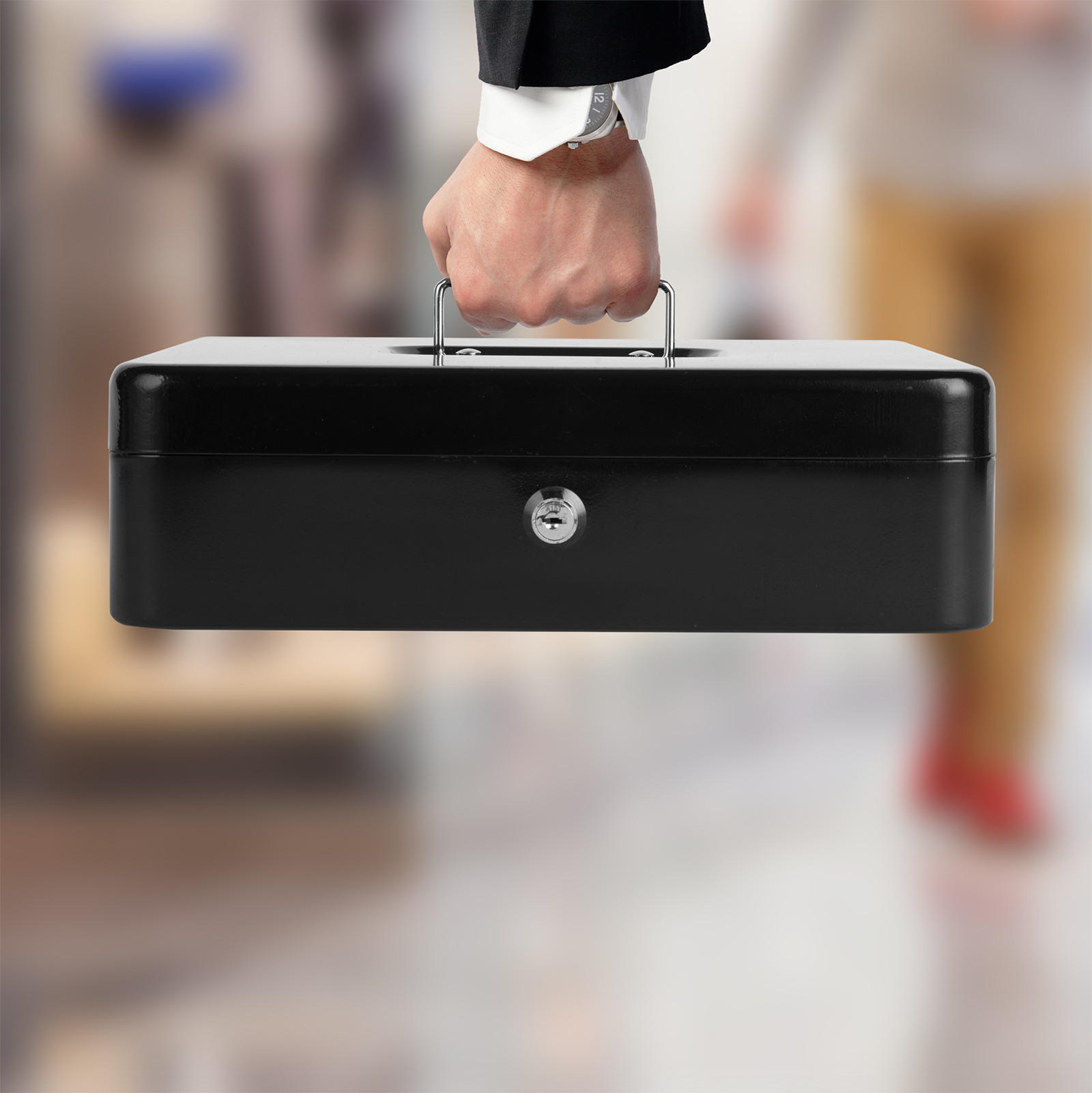 Goehiaul Cash Box with Money Tray and Lock photo 2