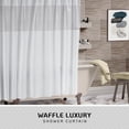 thumbnail image 2 of Waffle Weave Shower Curtain - Luxury Hotel Style Fabric - Long Waterproof Curtain for Bathroom - Includes Washable Snap-in Cloth Liner, Transparent Window & 12 Hooks - 72x72 inches - (White), 2 of 6