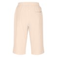 thumbnail image 5 of Lenpel Capri Pants for Women Elastic High Waisted Knee Length Wide Leg Pants with Pockets Summer Casual Cropped Trousers, 5 of 7